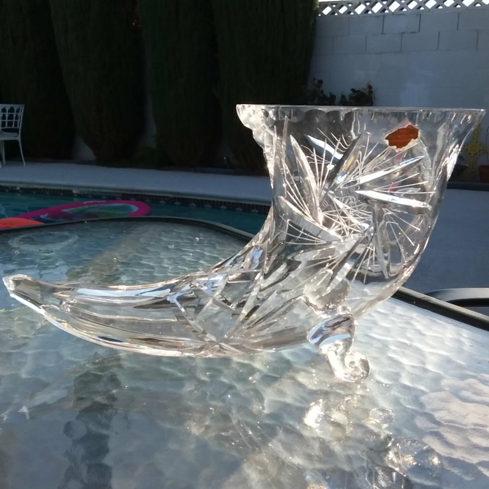 Handcut German Crystal Cornucopia